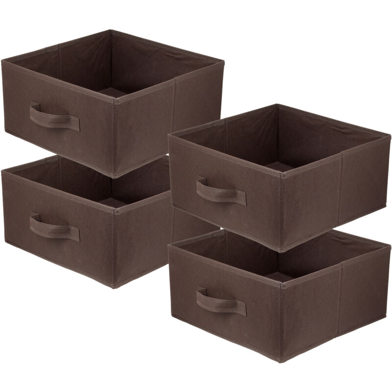 Domino Storage Box Faltbare Aufbewahrung Boxen 31 X 31 X 15 Cm Dunkelbraun 4 Stück