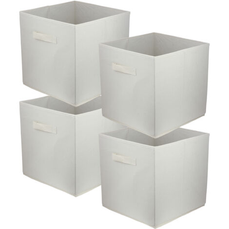 Storage Box  faltbare Aufbewahrung Boxen 31 x 31 x 31 cm  cremig  4 stück