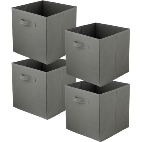 Storage Box  faltbare Aufbewahrung Boxen 31 x 31 x 31 cm  dunkelgrau  4 stück