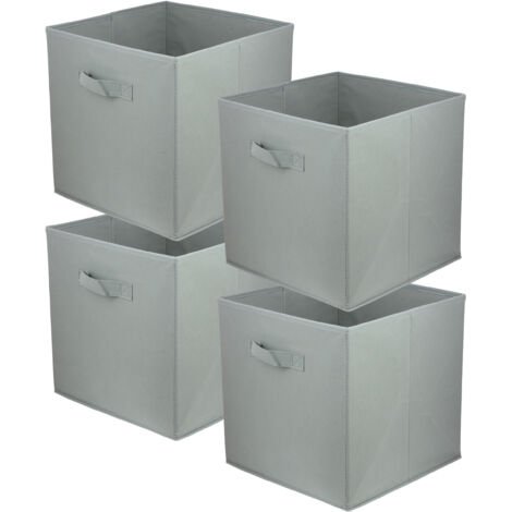 Storage Box  faltbare Aufbewahrung Boxen 31 x 31 x 31 cm  hellgrau  4 stück
