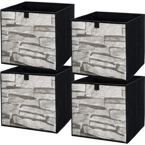 Storage Box  faltbare Aufbewahrung Boxen 31 x 31 x 31 cm  Stein  4 stück