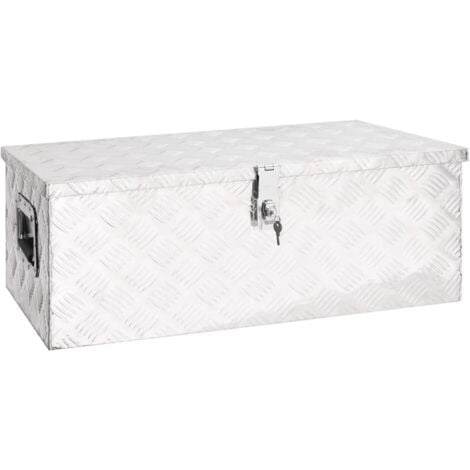 Storage Box Silver 80x39x30 cm Aluminium vidaXL