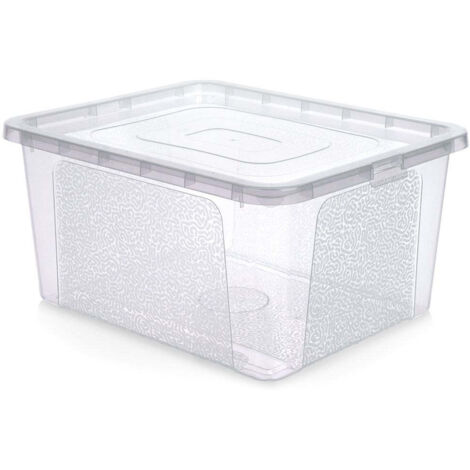 Storage box with lid durable and transparent plastic