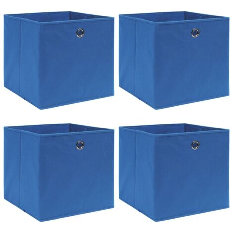 Storage Boxes 4 pcs Blue 32x32x32 cm Fabric vidaXL
