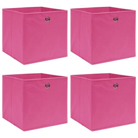 Storage Boxes 4 pcs Pink 32x32x32 cm Fabric