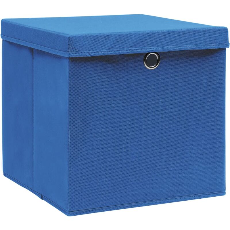 VidaXL Storage Boxes With Covers 4 Pieces 28X28X28Cm Blue, Blue