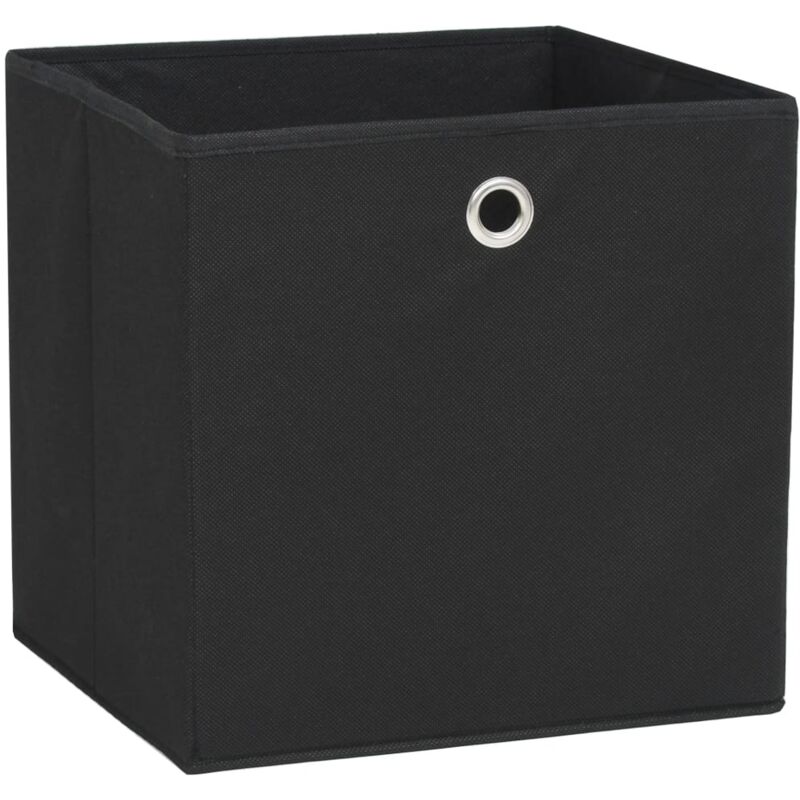 Storage Boxes 4 pcs Non-woven Fabric 28x28x28 cm Black Vidaxl Black