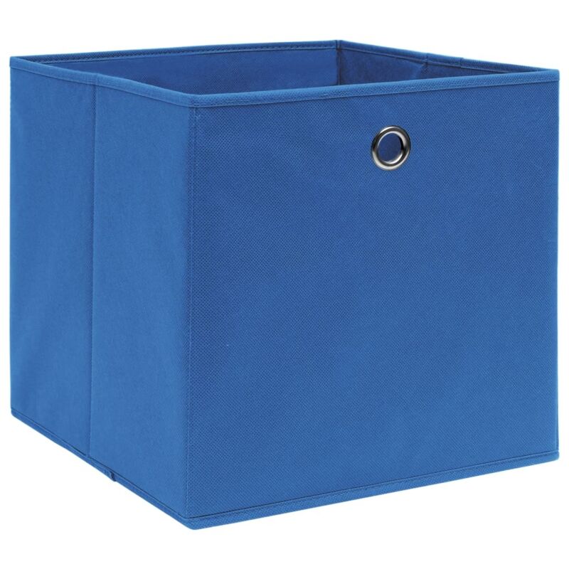 Storage Boxes 4 Pcs Non-woven Fabric 28x28x28 Cm Blue Vidaxl