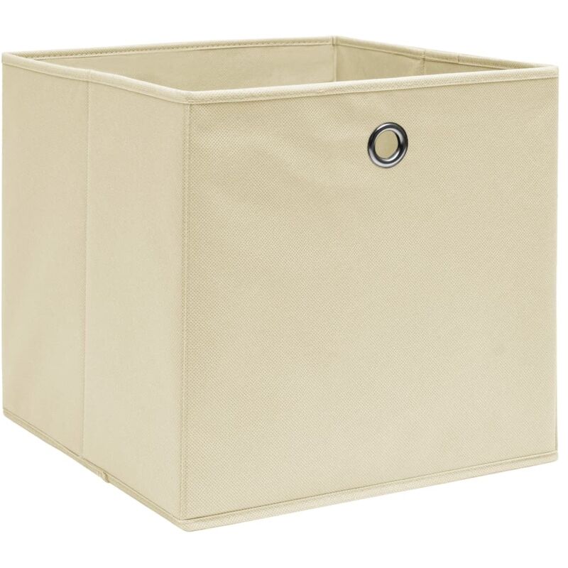 Storage Boxes 4 Pcs Non-woven Fabric 28x28x28 Cm Cream Vidaxl