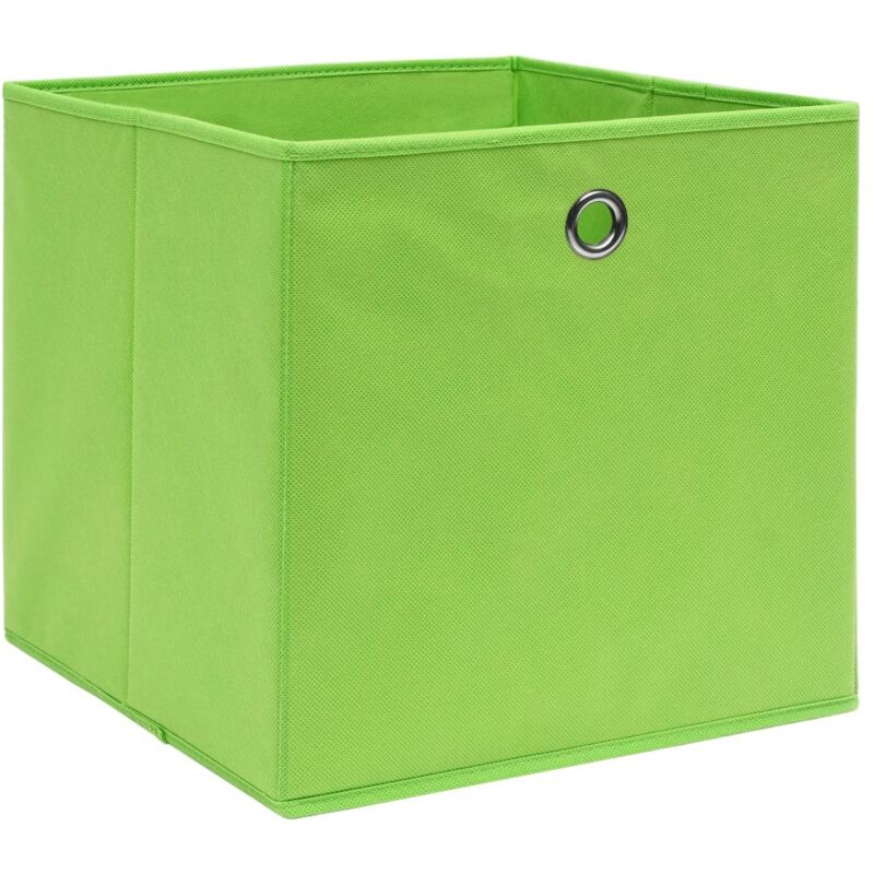 Storage Boxes 10 Pcs Non-woven Fabric 28x28x28 Cm Green Vidaxl