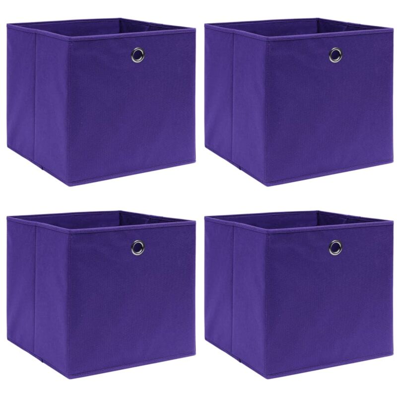 VidaXL Storage Boxes 4 Pieces Purple 32X32X32Cm Fabric, Purple