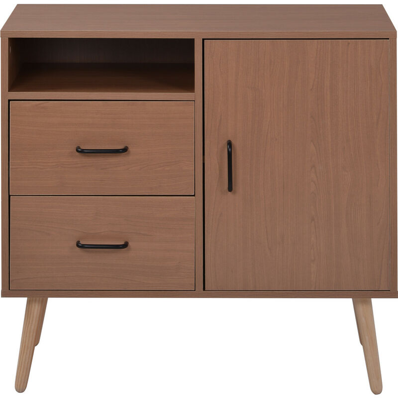 Storage Cabinet with Drawers, Wooden Sideboard with Door and Shelves for Living Room Kitchen Bedroom (Oak)
