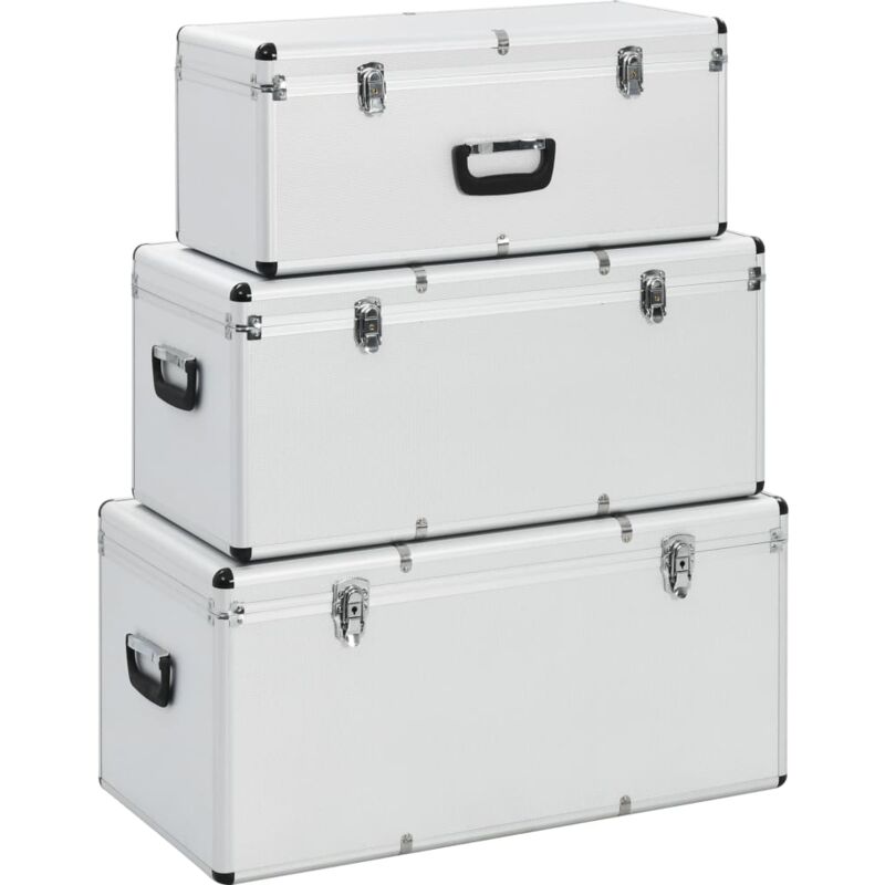 Vidaxl - Storage Cases 3 pcs Silver Aluminium