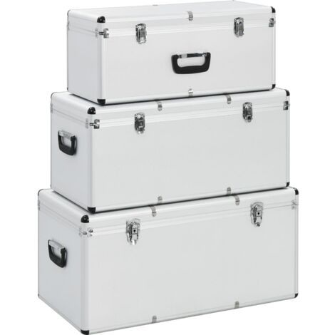 Storage Cases 3 pcs Silver Aluminium vidaXL
