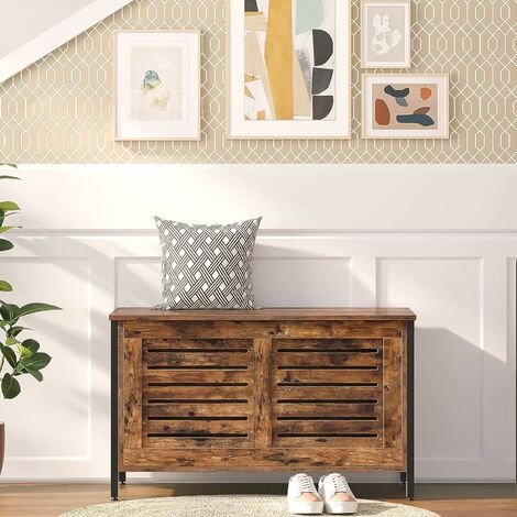 main image of "Storage Chest, Entryway Storage Bench, Toy Chest with Lid, Wooden Storage Trunk, Large Toy Box Organizer, Blanket Box, for Bedroom, Entryway, Living Room, HOOBRO EBF85CW01 - Rustic Brown"