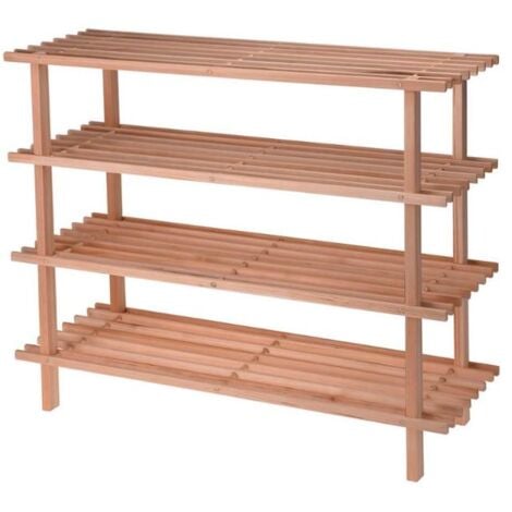 STORAGE estanteria zapatero madera 4 pisos , Estantería zapatero de madera. -Peso: 1742 gr. -Dimensiones: 29,5 x 5,5 x 77 cm. -4 baldas. -Color: marrón.