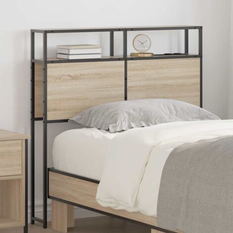 Storage Headboard with Shelf Sonoma oak 90 cm Engineered wood vidaXL