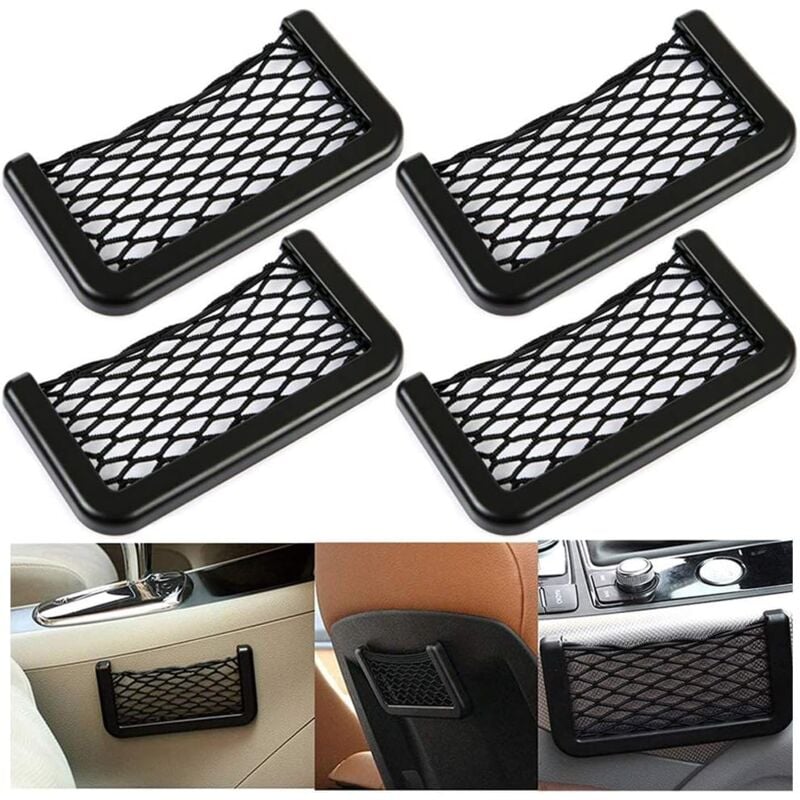 Storage Net Noir Universel pour Coffre de Voiture en Maille Noir Organisateur Coffre Voiture en Maille Filet de Rangement de Voiture Élastique Ne