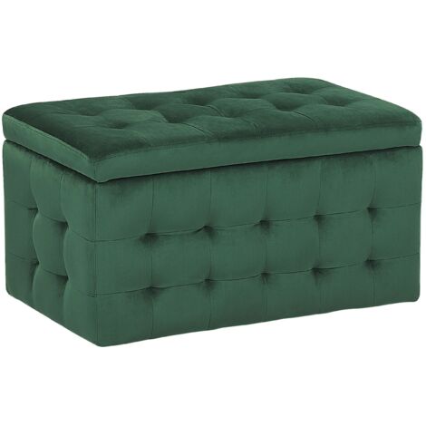 Storage Ottoman MICHIGAN Velvet Dark Green