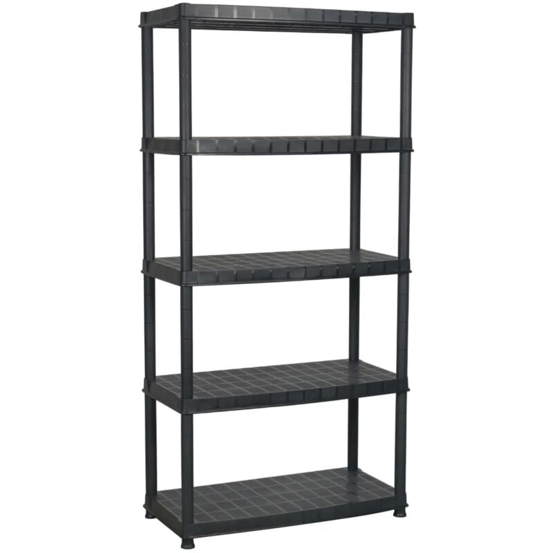Storage Shelf 5-Tier Black 85x40x185 cm Plastic vidaXL - Black