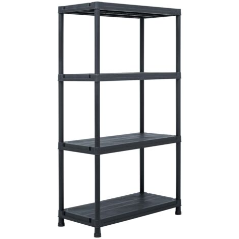 Storage Shelf Rack Black 100 kg 60x30x138 cm Plastic vidaXL