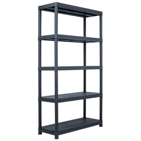 Storage Shelf Rack Black 500 kg 100x40x180 cm Plastic