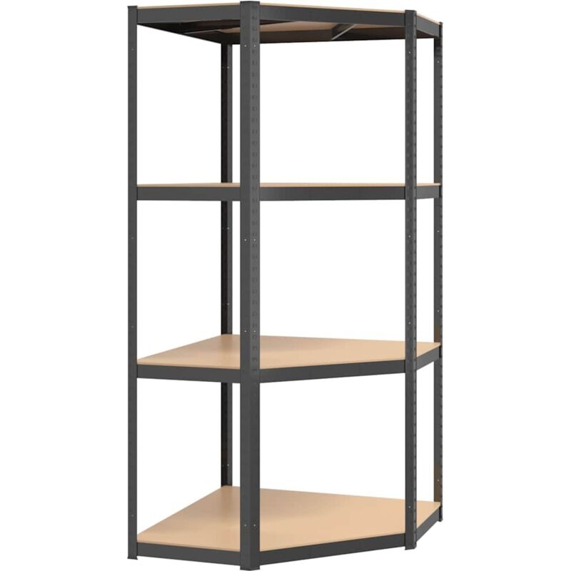 Vidaxl - 4-Layer Corner Shelf Anthracite Steel&Engineered Wood