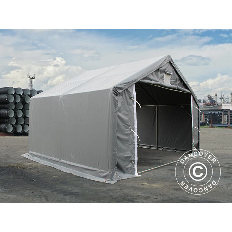 Dancover - Storage shelter Storage tent pro 4x4x2x3.1 m, pvc, Grey - Grey