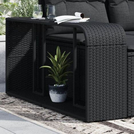 Storage Shelves 2 pcs Black Poly Rattan vidaXL