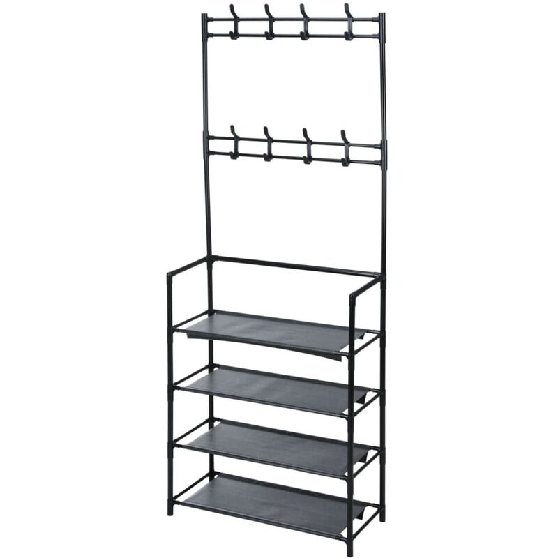 Storage Solutions - Porte-vêtements avec 4 étagères 60x26x155 cm Black