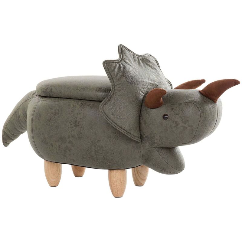 Beliani - Fabric Animal Stool Nursery Children Kids Room Dark Green Triceratops