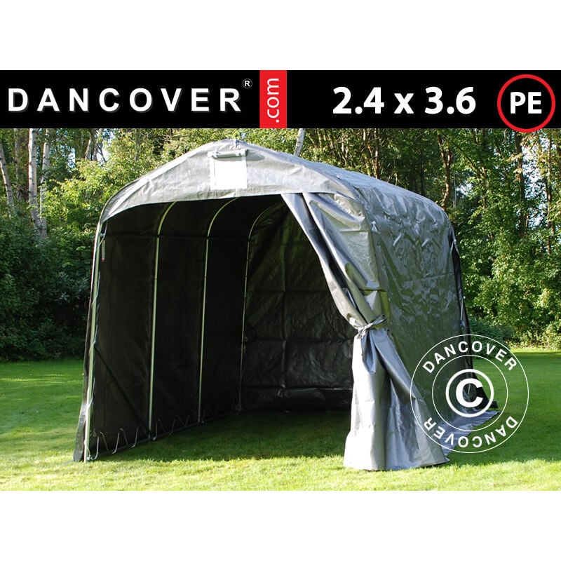 Storage tent Portable garage pro 2.4x3.6x2.34 m pe, Grey