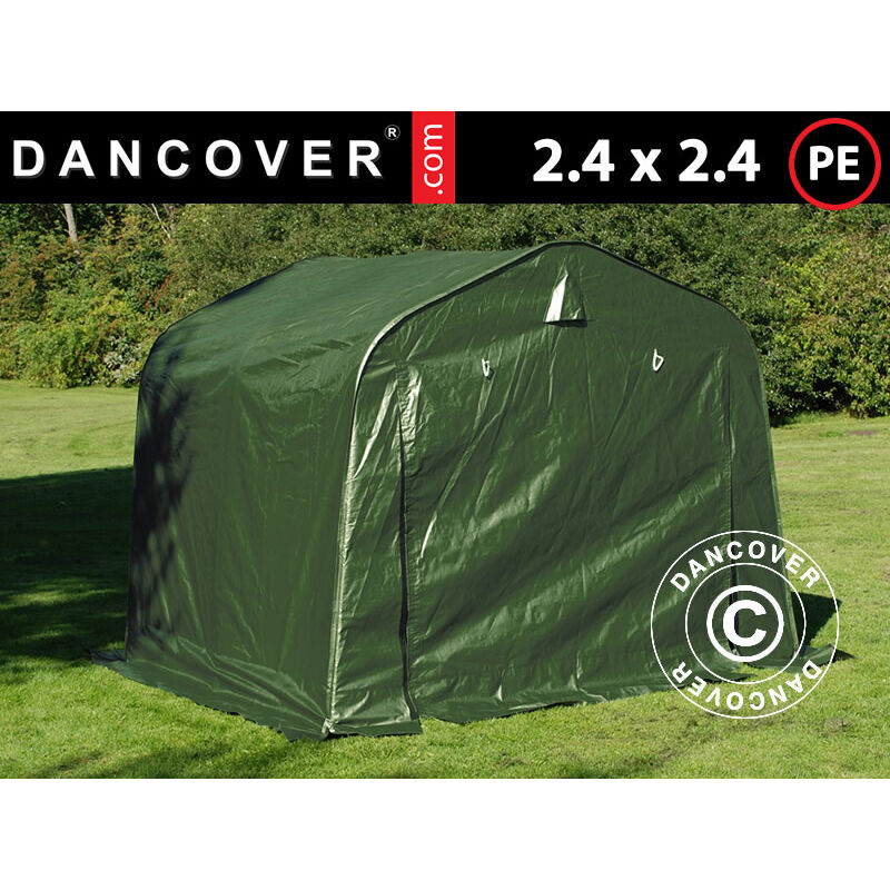 Storage tent Portable garage PRO 2.4x2.4x2 m PE, Green