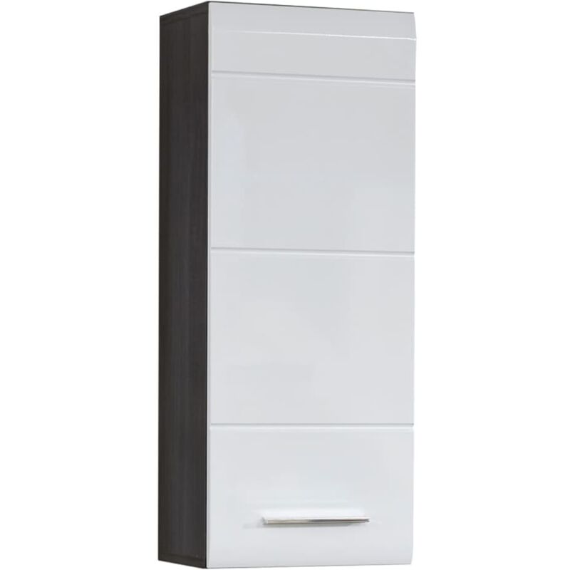 Storage Wall Cabinet Line White and Smokey Silver Trendteam - Multicolour