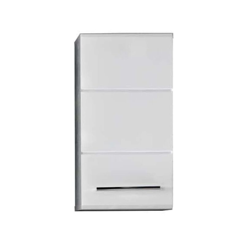 Storage Wall Cabinet Nano White and Cement Grey Trendteam Multicolour