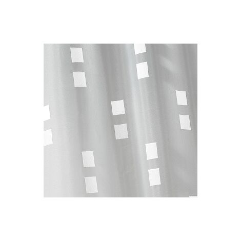 Store à remonter voilage en organza carrés Blanc 60x140 cm