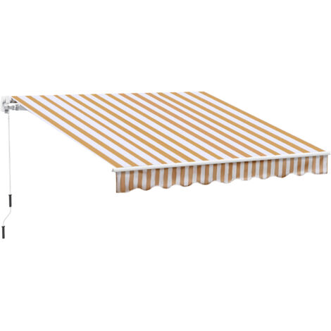 Store banne à manivelle, 3 x 2,5 m, store banne à bras articulés, protection solaire pour balcon, fixation murale, aluminium