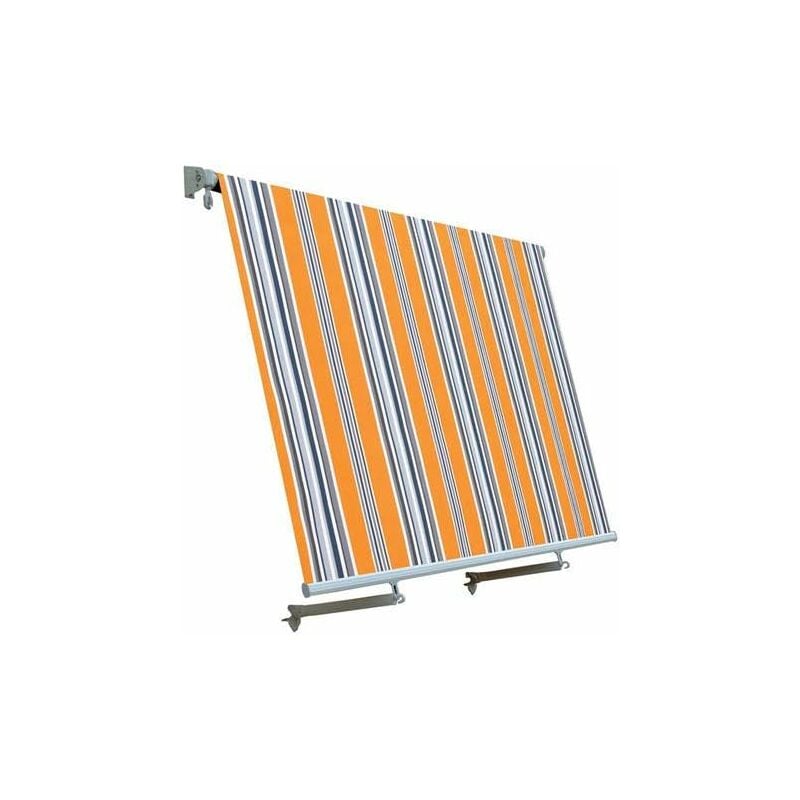 Garden Friend - Drop Awning avec bras en aluminium et polyester 245x300 cm couleur jaune rayé