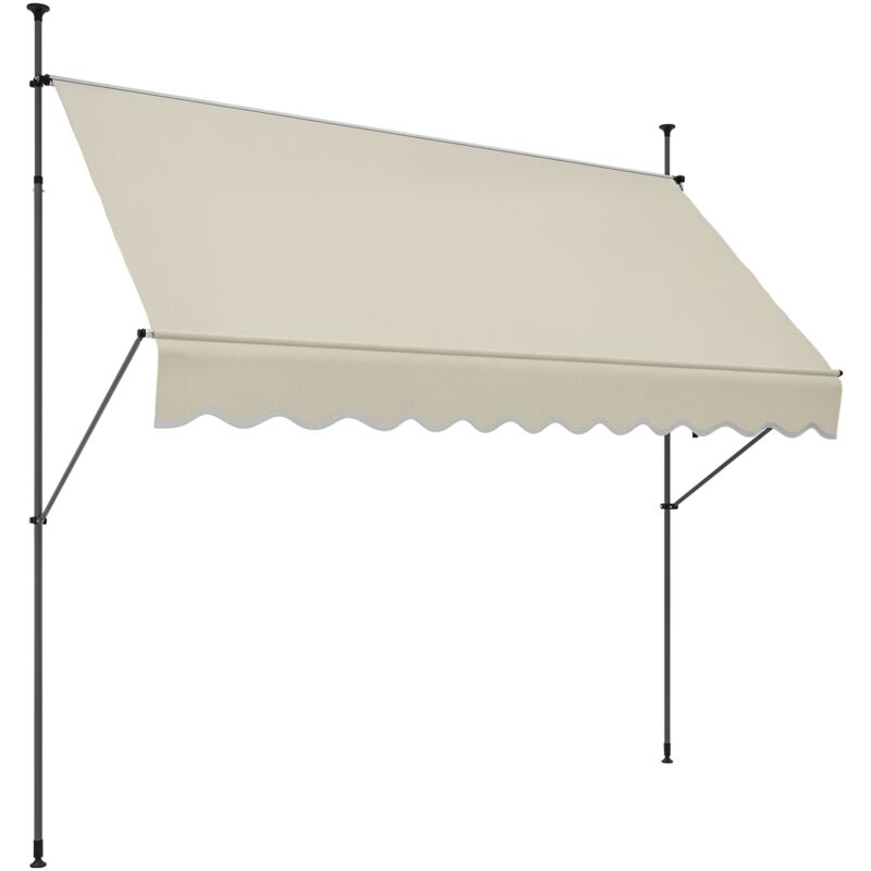 Store banne autoportant manuel inclinable rétractable 3 x 1,2(avancée) x 2,1-3H.m aucun perçage sable