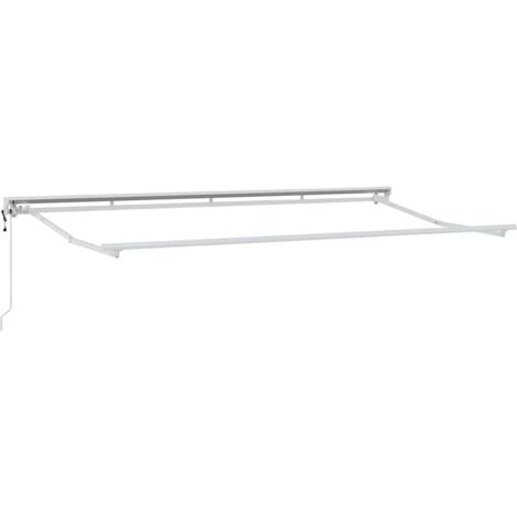 Store banne  Auvent électrique Blanc 4 x 2 m Aluminium & Tissu CFW90625