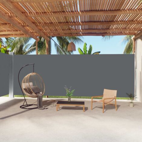 Store banne, Auvent latéral rétractable, Paravent extérieur Anthracite 220x1000 cm OWV52040 DESIGN IN