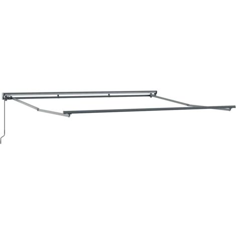 Store banne  Auvent Manuel Anthracite 4 × 3 m Aluminium & Polyester CFW94757