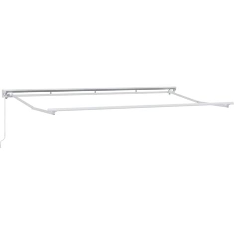 Store banne  Auvent Manuel Blanc 4 x 2 m Aluminium, Tissu CFW85474