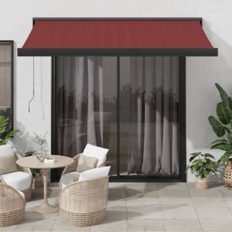 Store banne-Auvent manuel rétractable bordeaux 350x250 cm