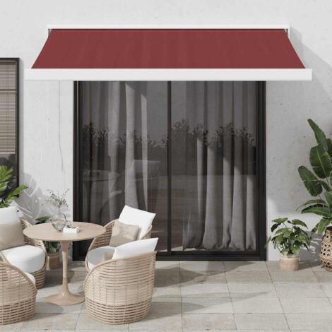 Store banne-Auvent manuel rétractable bordeaux 350x250 cm