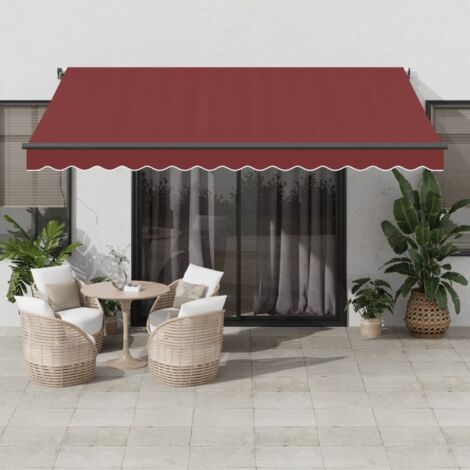 Store banne-Auvent manuel rétractable bordeaux 400x350 cm