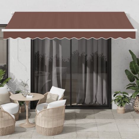 Store banne-Auvent manuel rétractable marron 350x250 cm