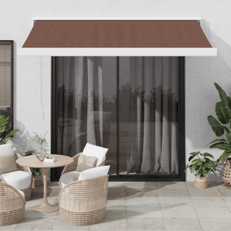 Store banne-Auvent manuel rétractable marron 350x250 cm