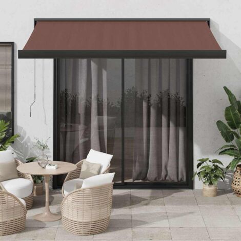 Store banne-Auvent manuel rétractable marron 350x250 cm