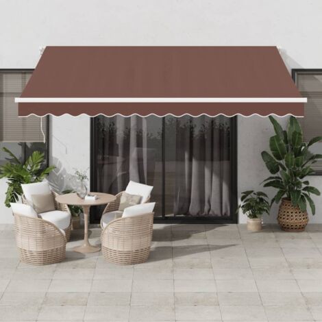 Store banne-Auvent manuel rétractable marron 400x350 cm